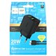Зарядное устройство Hoco CS83A, 1×USB 18W, Type-C PD 20W, с дисплеем + кабель Type-C – Lightning, чёрное