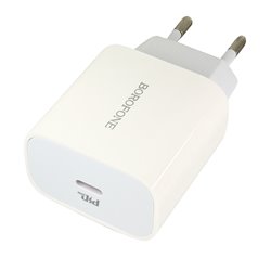 Зарядний пристрій Borofone BA38A Plus, 1Type-C PD 20W, білий