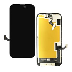 Дисплей для Apple iPhone 15, чёрный, с рамкой, High Quality, 60Hz GXQC-Super OLED SOFT, Service Pack