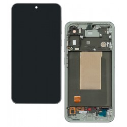 Дисплей для Samsung A566 Galaxy A56, сріблястий, з рамкою, оригінал (PRC OD), Lightgray, GH82-36829B