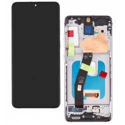 Дисплей для Samsung G980 Galaxy S20, G981 Galaxy S20 5G, білий, з рамкою, GXQC-Super OLED SOFT, Service Pack, Cloud White