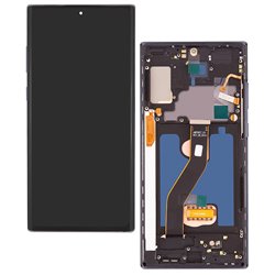 Дисплей для Samsung N975F Galaxy Note 10 Plus, чорний, з тачскрином, з рамкою, GXQC-Super OLED SOFT, Service Pack