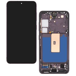 Дисплей для Samsung S911 Galaxy S23, чорний, з рамкою, GXQC-Super OLED SOFT, Service Pack