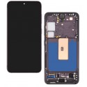 Дисплей для Samsung S911 Galaxy S23, чорний, з рамкою, GXQC-Super OLED SOFT, Service Pack