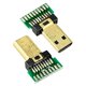 Штекер Micro HDMI, монтажный, с печатной платой, Gold-Plating, 10pin (папа)