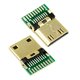 Штекер Mini HDMI, монтажный, с печатной платой, Gold-Plating, 10pin (папа)