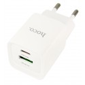 Зарядний пристрій Hoco C147A, USB 18W, Type-C PD 20W, білий
