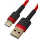 Кабель Type-C - USB, Baseus Cafule, 3А, 2 метра, красный CATKLF-C09