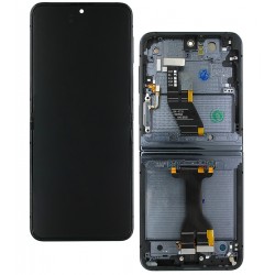 Дисплей для Samsung F731 Galaxy Z Flip5, чорний, з рамкою, оригінал (переклеєне скло)