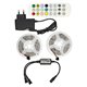 Светодиодная лента LED, RGB, 12V, IP 20, 10м, Bluetooth + пульт дистанционного управления, на самоклейке (с блоком питания)