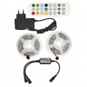 Светодиодная лента LED, RGB, 12V, IP 20, 10м, Bluetooth + пульт дистанционного управления, на самоклейке (с блоком питания)