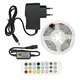 Светодиодная лента LED, RGB, 12V, IP 20, 5м, Bluetooth + пульт дистанционного управления, на самоклейке (с блоком питания)