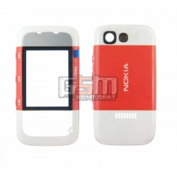 Корпус для Nokia 5300, красный, копия ААА, передняя и задняя панель