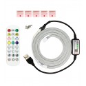 Светодиодная лента LED неоновая, RGB, 5V, IP 65, 1м, Bluetooth + пульт дистанционного управления, с датчиком звука