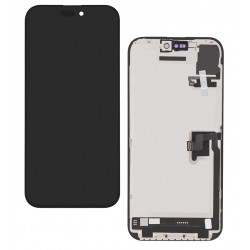 Дисплей для Apple iPhone 16 Pro Max, чёрный, с рамкой, High Quality, 120Hz, GXQC-Super IN CELL FHD, Service Pack