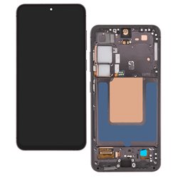 Дисплей для Samsung S921 Galaxy S24, чорний, з рамкою, GXQC-Super OLED, SOFT Service Pack