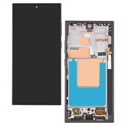Дисплей для Samsung S928 Galaxy S24 Ultra, чорний, з рамкою, GXQC-Super OLED SOFT, Service Pack, Titanium Black(od49379)