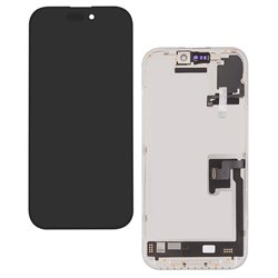 Дисплей для Apple iPhone 16 Pro, чёрный, с рамкой, High Quality, 120Hz, GXQC-Super OLED SOFT, Service Pack, (без ошибки)