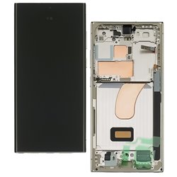 Дисплей для Samsung S918 Galaxy S23 Ultra, чорний, з синьою рамкою, Sky Blue, оригінал (PRC), GH82-30466G
