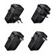 Сетевое зарядное устройство-удлинитель Hoco AC35, USB, 2 Type-C, 1 розетка, black