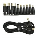 Кабель Type-C - DC, PD 100W, 1.8м, с переходниками DC 5.5x2.5 для питания ноутбуков и мониторов (11 в 1)