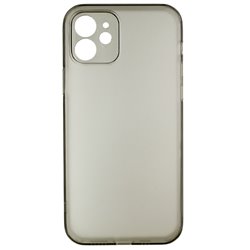 Чехол для Apple iPhone 12, Matt Protective, матовый, полупрозрачный полиуретан, черный