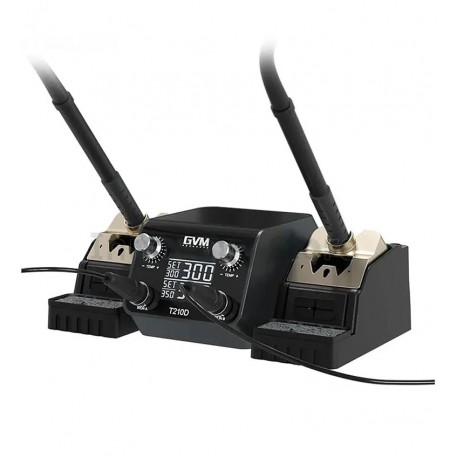 Паяльная станция прецизионная GVM T210D, 2 паяльника стандарта JBC 210, 120W, 150C - 480C