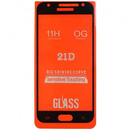 Защитное стекло для Samsung J330 Galaxy J3 (2017), J330F Galaxy J3 (2017), сумісне з чохлами, Full Glue, без упаковки, чорний