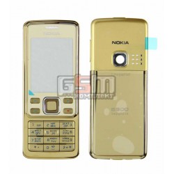 Корпус для Nokia 6300, золотистый, копия ААА, с клавиатурой