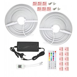 Светодиодная лента LED неоновая, RGB, 24V, IP 67, 10м, Bluetooth + пульт дистанционного управления (с блоком питания)