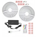Светодиодная лента LED неоновая, RGB, 24V, IP 67, 10м, Bluetooth + пульт дистанционного управления (с блоком питания)