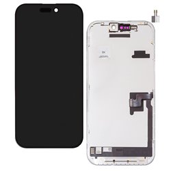 Дисплей для Apple iPhone 16 Pro, чёрный, с рамкой, High quality, (AMOLED), GX OEM soft, 120Hz