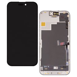 Дисплей для Apple iPhone 15 Pro, черный, с рамкой, Wextom, High Quality, без ошибки, (OLED) soft, Diagnosable, 120Hz