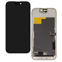Дисплей для Apple iPhone 15 Pro, чорний, з рамкою, High quality, (OLED), OEM hard