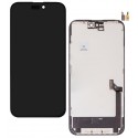 Дисплей для Apple iPhone 15 Plus, чёрный, с рамкой, High quality, (AMOLED), GX OEM soft