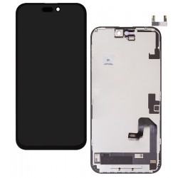 Дисплей для Apple iPhone 16 Plus, чёрный, с рамкой, High quality, (OLED), GX OEM hard
