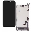 Дисплей для Apple iPhone 16 Plus, чёрный, с рамкой, High quality, (OLED), GX OEM hard