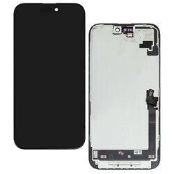Дисплей для Apple iPhone 16 Plus, чёрный, с рамкой, оригинал (переклеенное стекло)