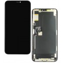 Дисплей для iPhone 11 Pro Max, черный, с сенсорным экраном, с рамкой, High Quality, GX-OLED SOFT, без упаковки