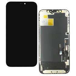 Дисплей для Apple iPhone 12, iPhone 12 Pro, черный, с сенсорным экраном, с рамкой, (OLED), High Quality, JK-OLED SOFT, без упаковки