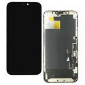 Дисплей для Apple iPhone 12, iPhone 12 Pro, чорний, із сенсорним екраном, з рамкою, (OLED), High Quality, JK-OLED SOFT, без упаковки