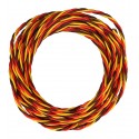 Сервокабель 3x22AWG, 0,33 мм , 1 м, плетеный, оранжевый, коричневый, желтый