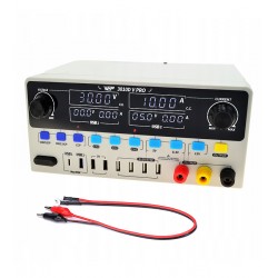 Блок питания лабораторный WEP 3010D-V PRO, 30V 10A, трансформаторный, цифровая индикация, 3 канала памяти, USB, Type C 65W, 6 USB 0-8.4V