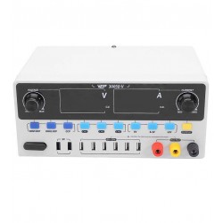 Блок питания лабораторный WEP 3005D-V, 30V 5A, трансформаторный, цифровая индикация, 3 канала памяти, 2 USB 5V, 2A, 6 USB 0-30V, 0-5А