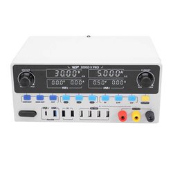 Блок питания лабораторный WEP 3005D-V PRO, 30V 5A, трансформаторный, цифровая индикация, 3 канала памяти, USB, Type-C 65W, 6 USB 0-8.4V