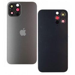 Задня панель корпусу для Apple iPhone 12 Pro, сірий, зі склом камери, small hole, Graphite