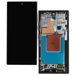 Дисплей для Samsung S928 Galaxy S24 Ultra (5G) (2024), чорний, із сірою рамкою, High quality, (OLED)