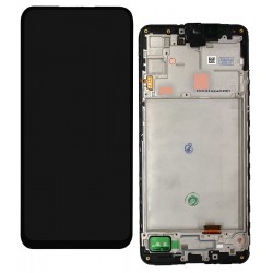 Дисплей для Samsung A165 Galaxy A16, черный, с рамкой, оригинал (переклеенное стекло)