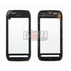 Тачскрин для Nokia 603, черный, с передней панелью Тачскрин для Nokia 603, черный, с передней панелью