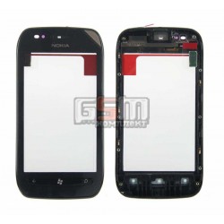 Тачскрин для Nokia 710 Lumia, черный, с передней панелью